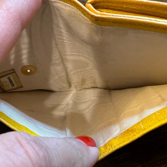 Authentic Chanel yellow lamb skin leather wallet - Picture 9 of 11